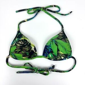 Suncoast Beachwear Womens S Green Tropical Bikini Top Padded Halter Neck Coastal